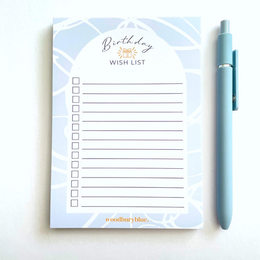 A6 birthday wish list notepad