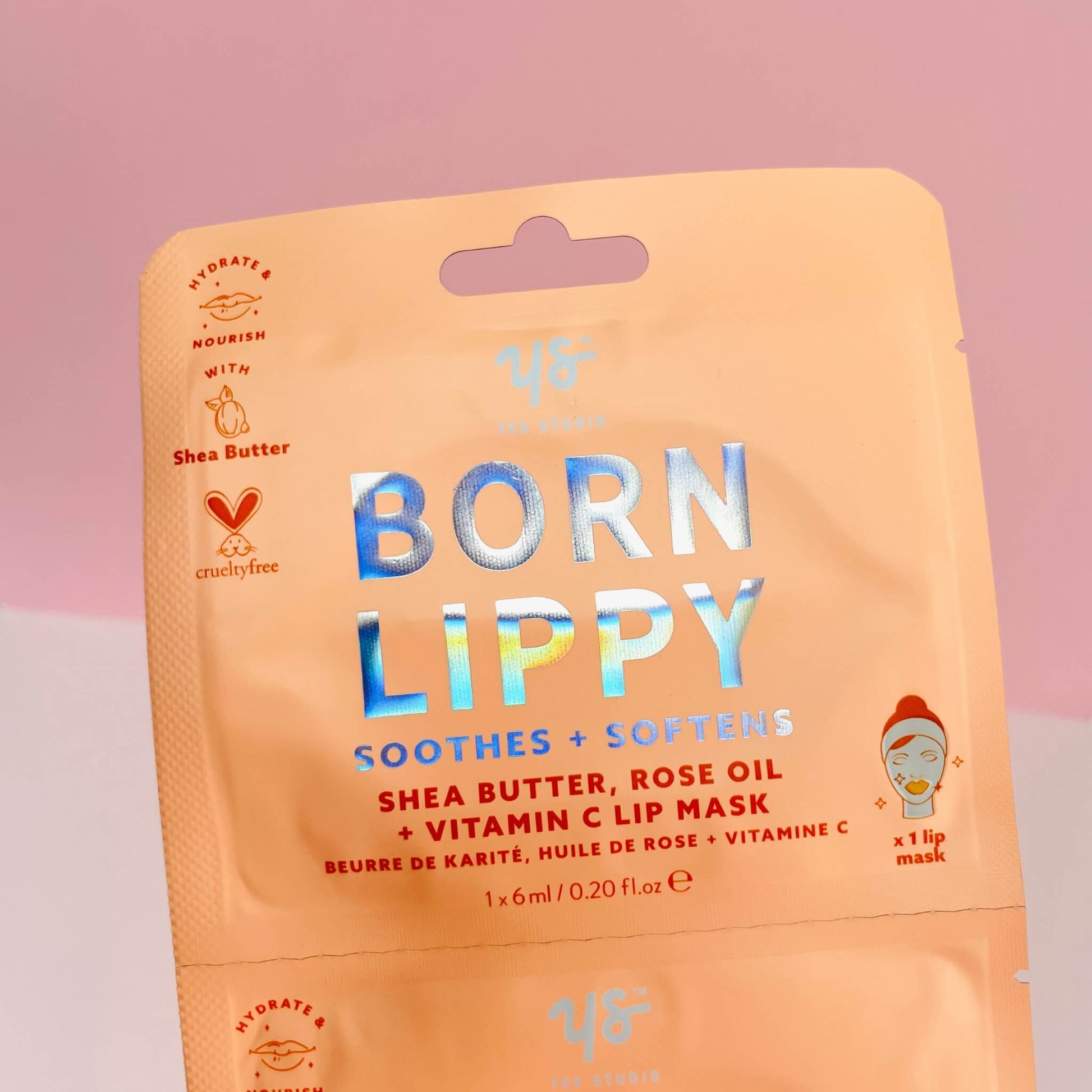 Born Lippy lip mask with shea butter, rose oil and vitamin C