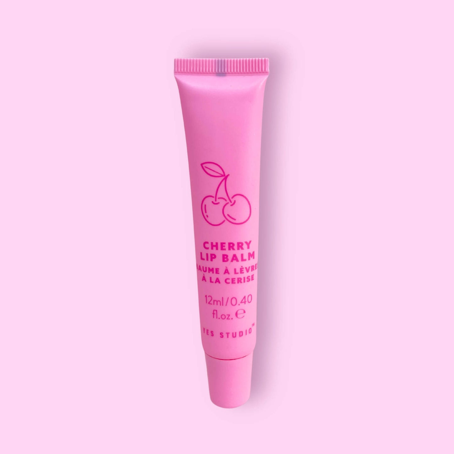 Cherry scented lip balm in bright pink tube 12ml