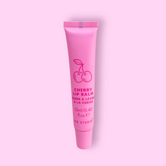 Cherry scented lip balm in bright pink tube 12ml