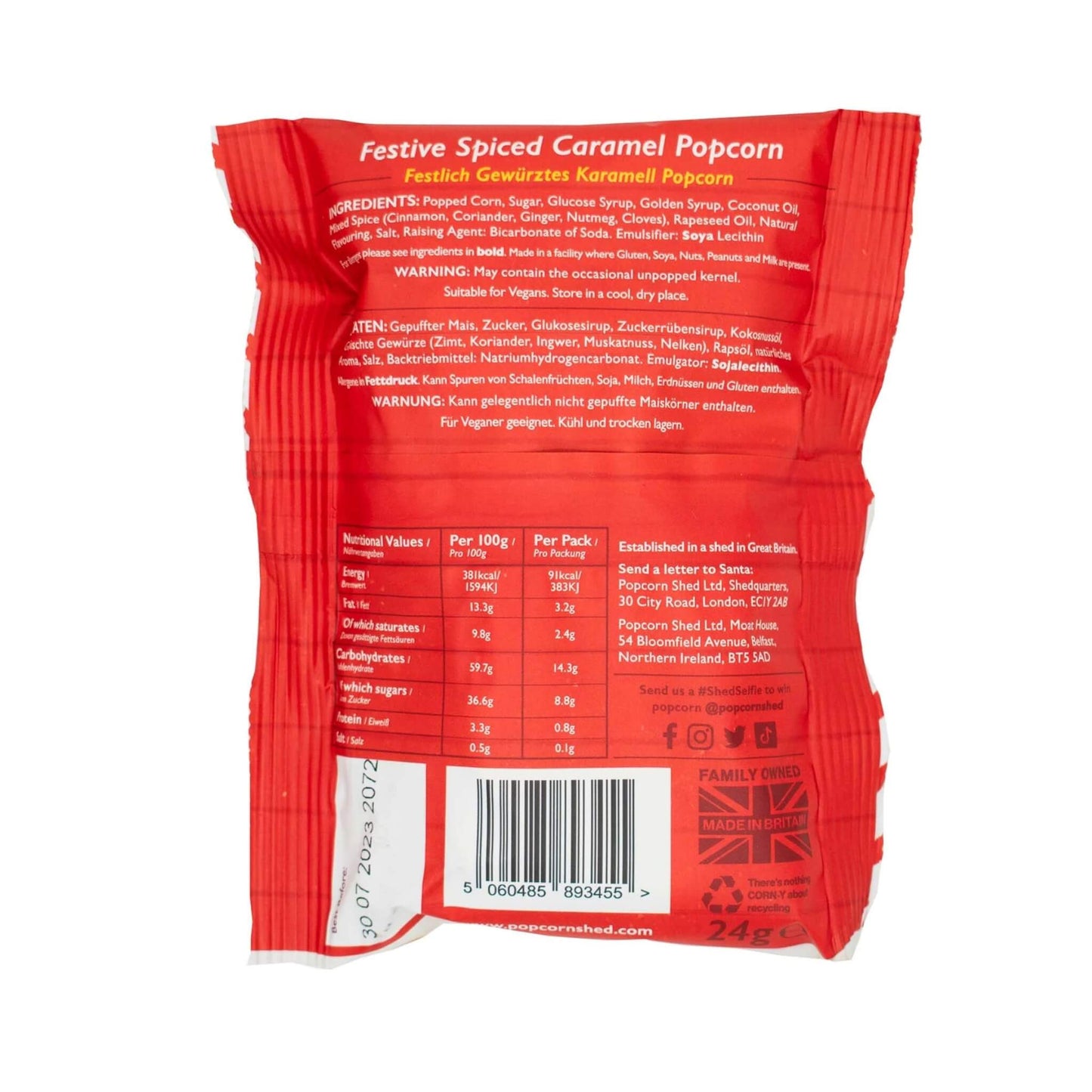 Christmas Pudding Gourmet Popcorn, 24g
