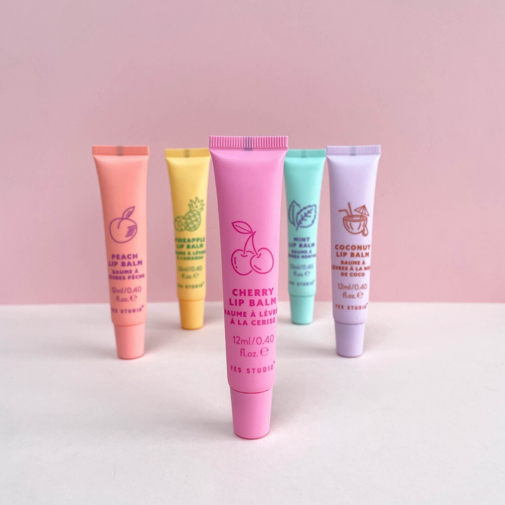 Cherry scented lip balm with other fruity lip balms