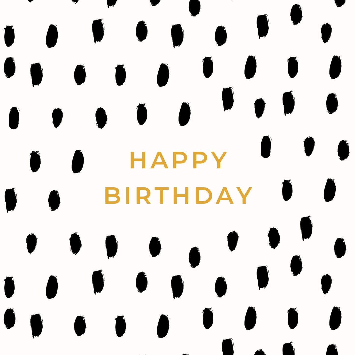 Happy birthday black and cream spotty notecard