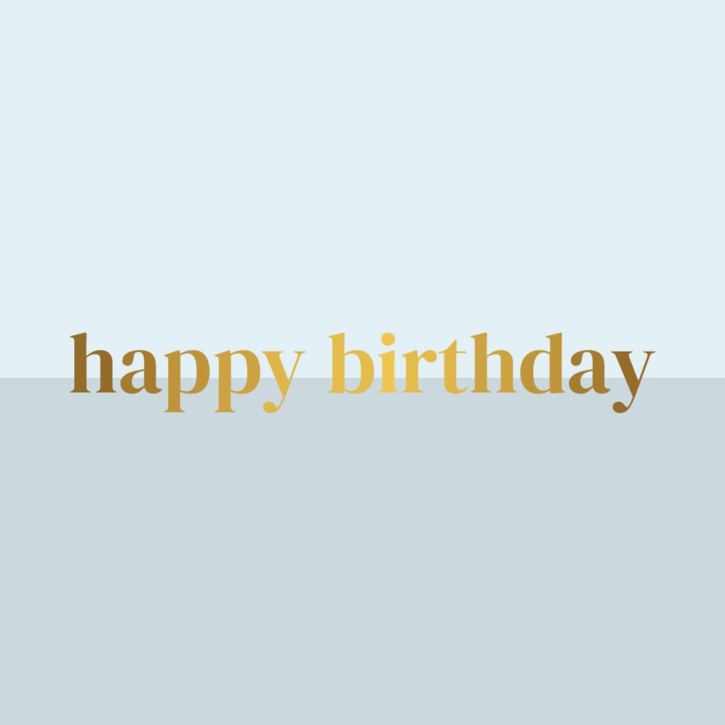 Happy birthday blue and gold notecard