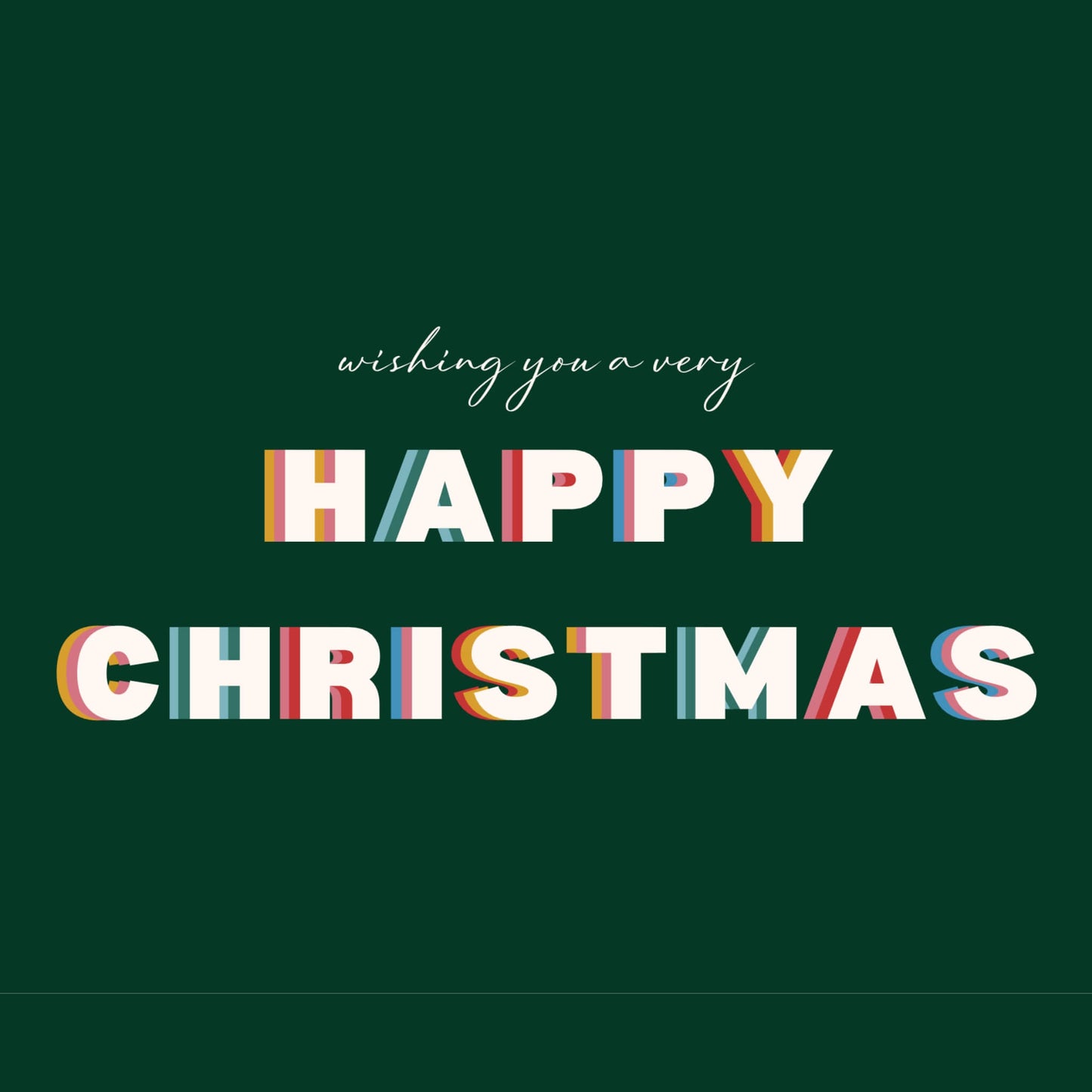 Green happy christmas notecard