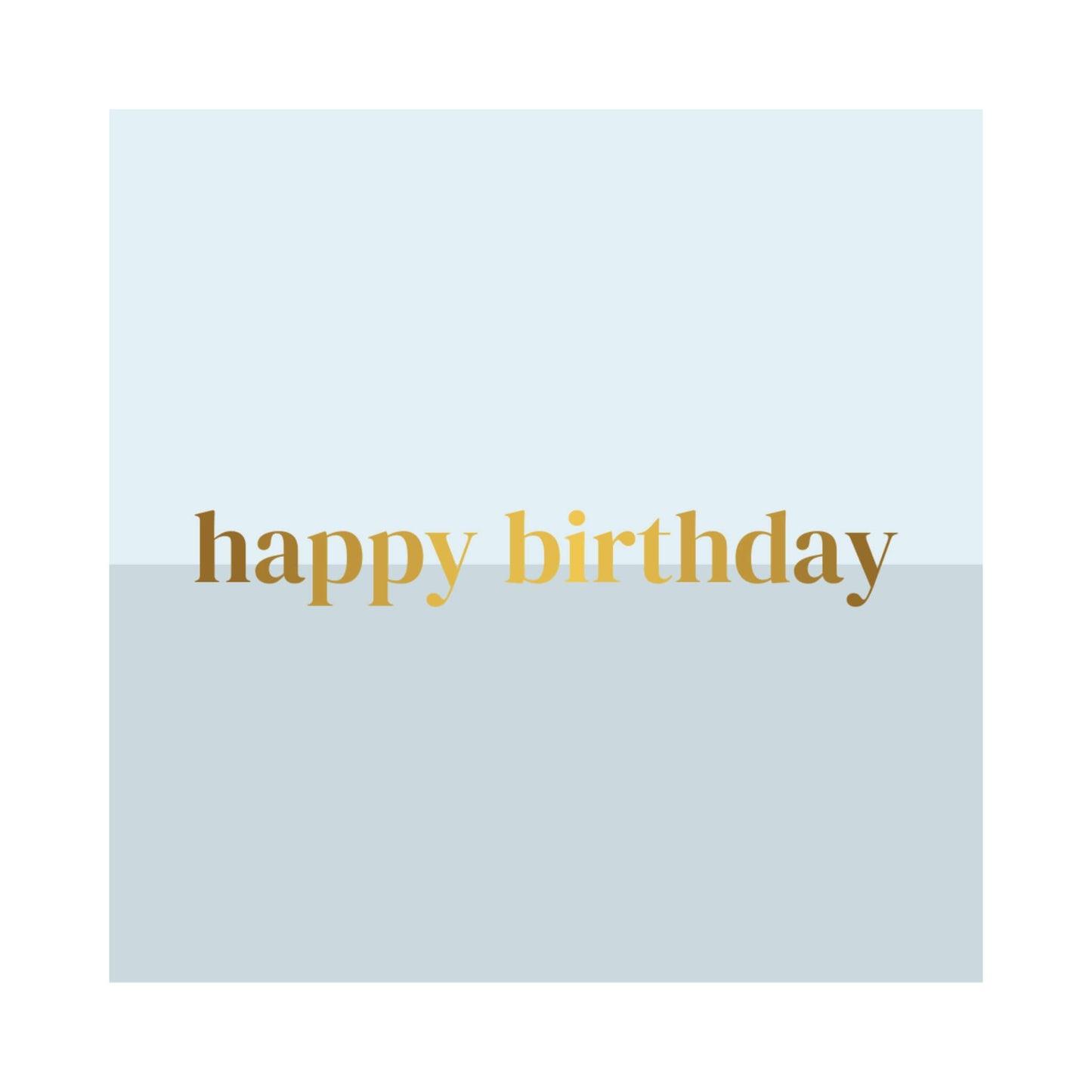 Blue and gold happy birthday square notecard