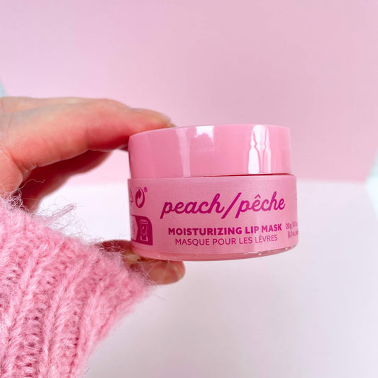 Pink pot of peach lip mask