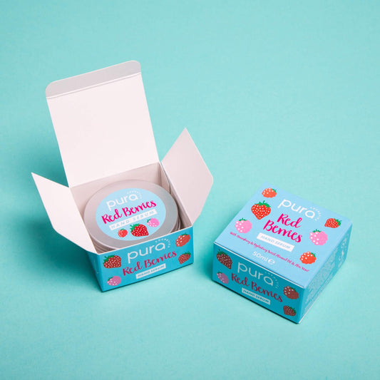 red berry hand cream with packaging box
