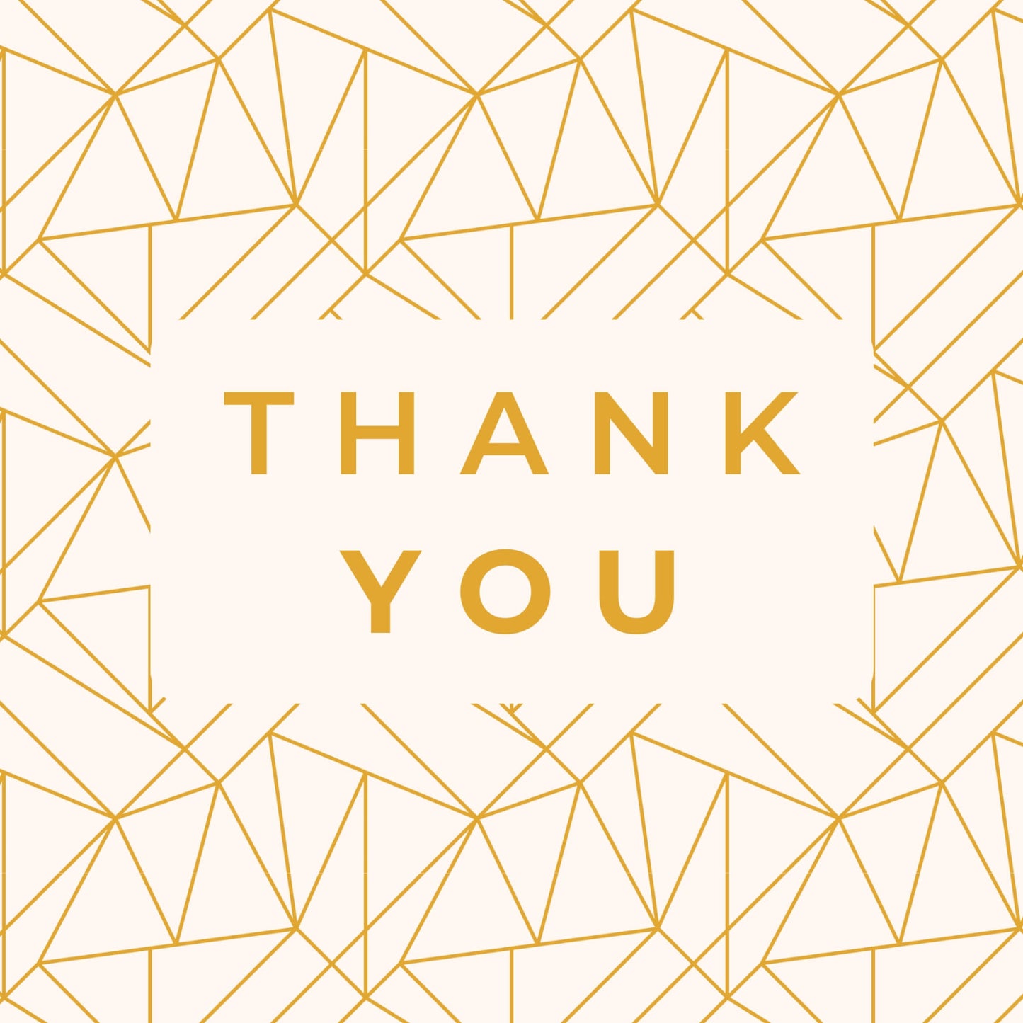 Cream and gold geometric pattern thank you notecard
