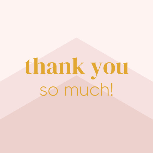 Thank you so much pink and gold notecard