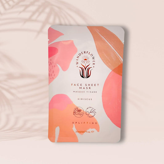 Uplifting hibiscus sheet face mask
