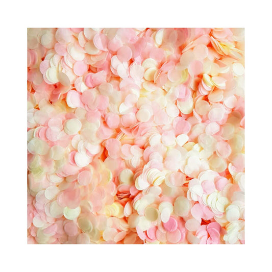 Pink and ivory biodegradable confetti sprinkles