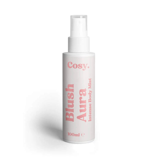 Cosy Cosmetics Blush Aura Intense Body Mist 100ml with fresh floral fragrance featuring pear, bergamot, neroli, amber and musk.