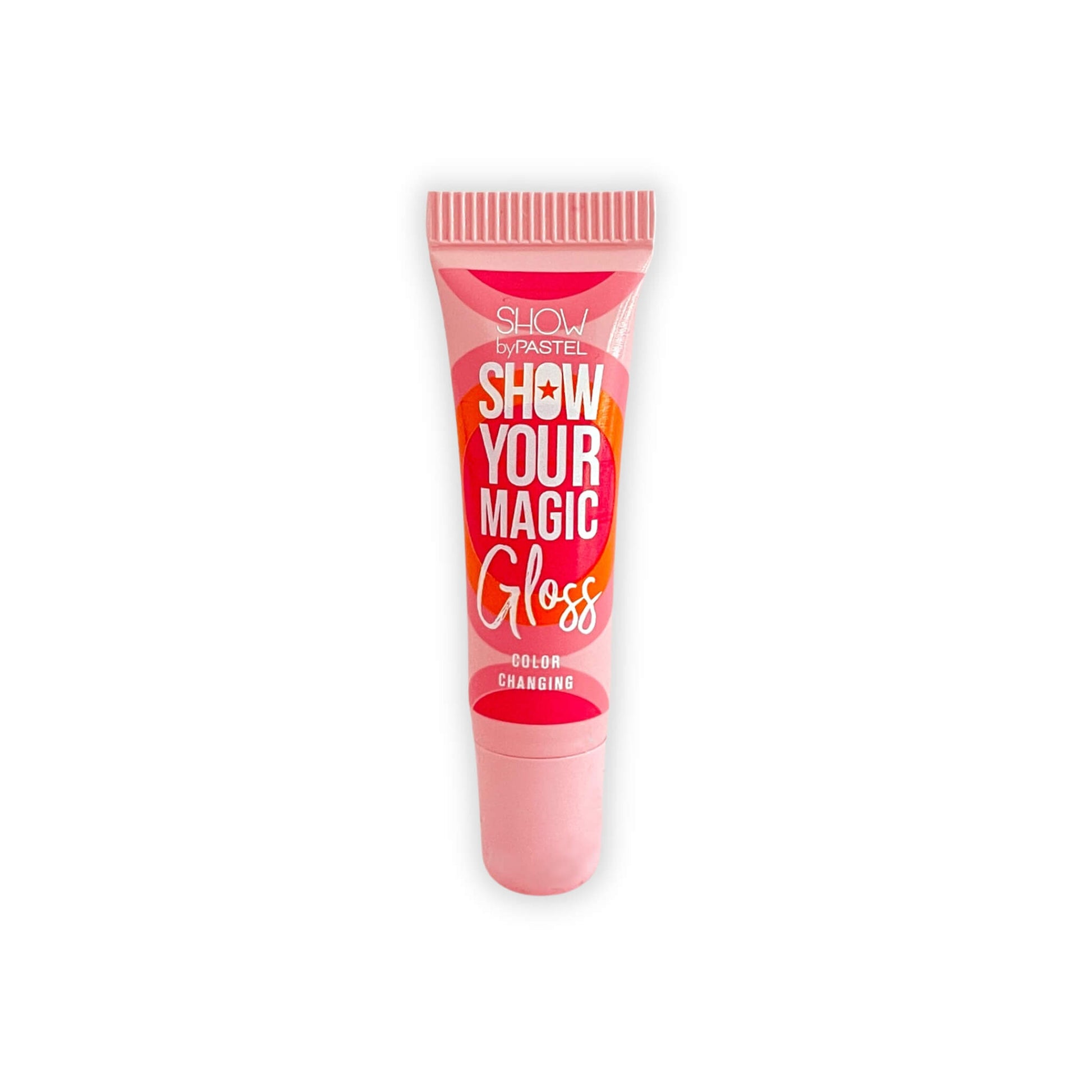 Show Your Magic colour changing lip gloss in a pink and red tube