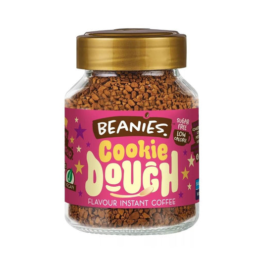 Beanies cookie dough flavour instant coffee in a jar