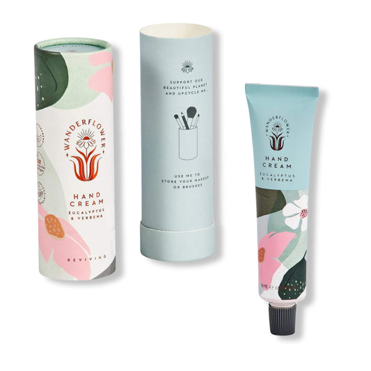 Eucalyptus and verbena hand cream with gift packaging tube