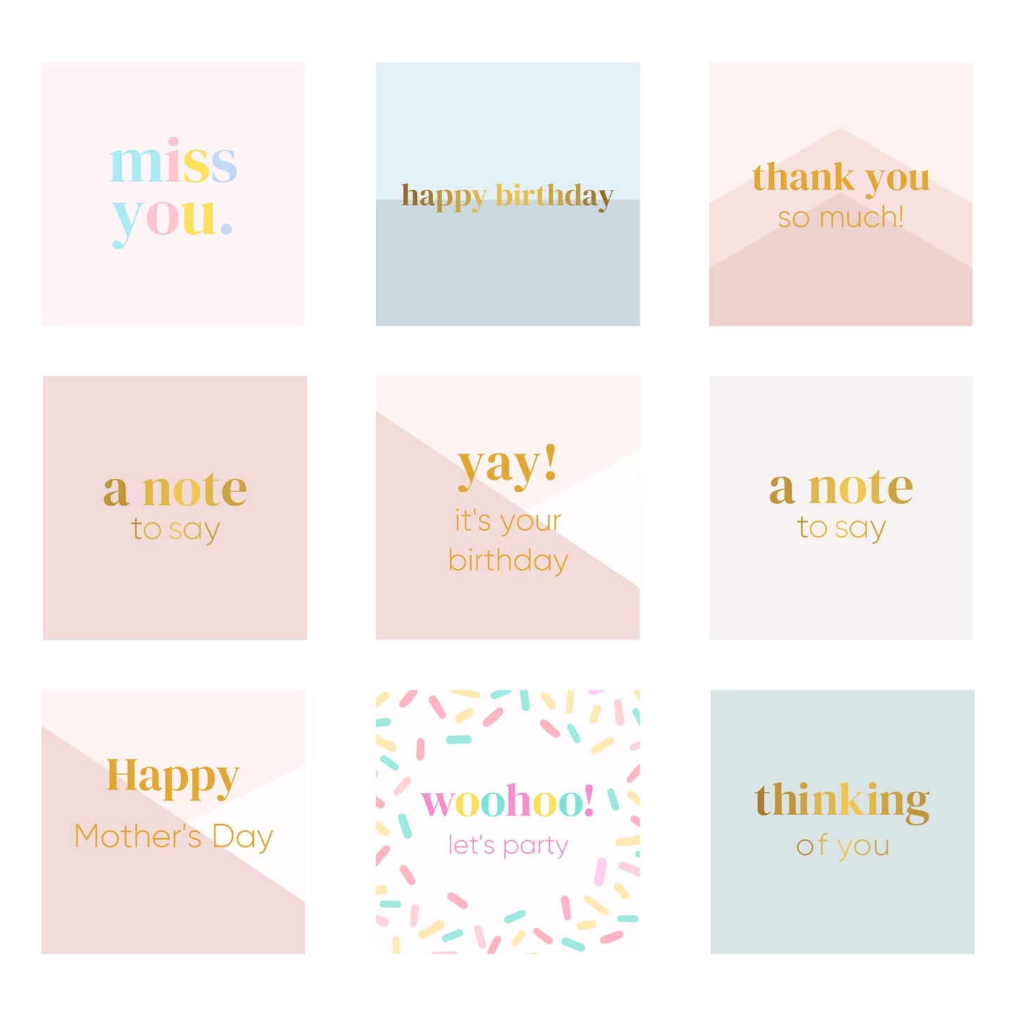 A selection of notecards that can be handwritten with your message