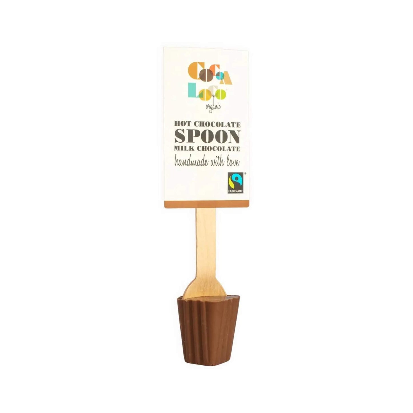 Organic hot chocolate spoon, milk chocolate