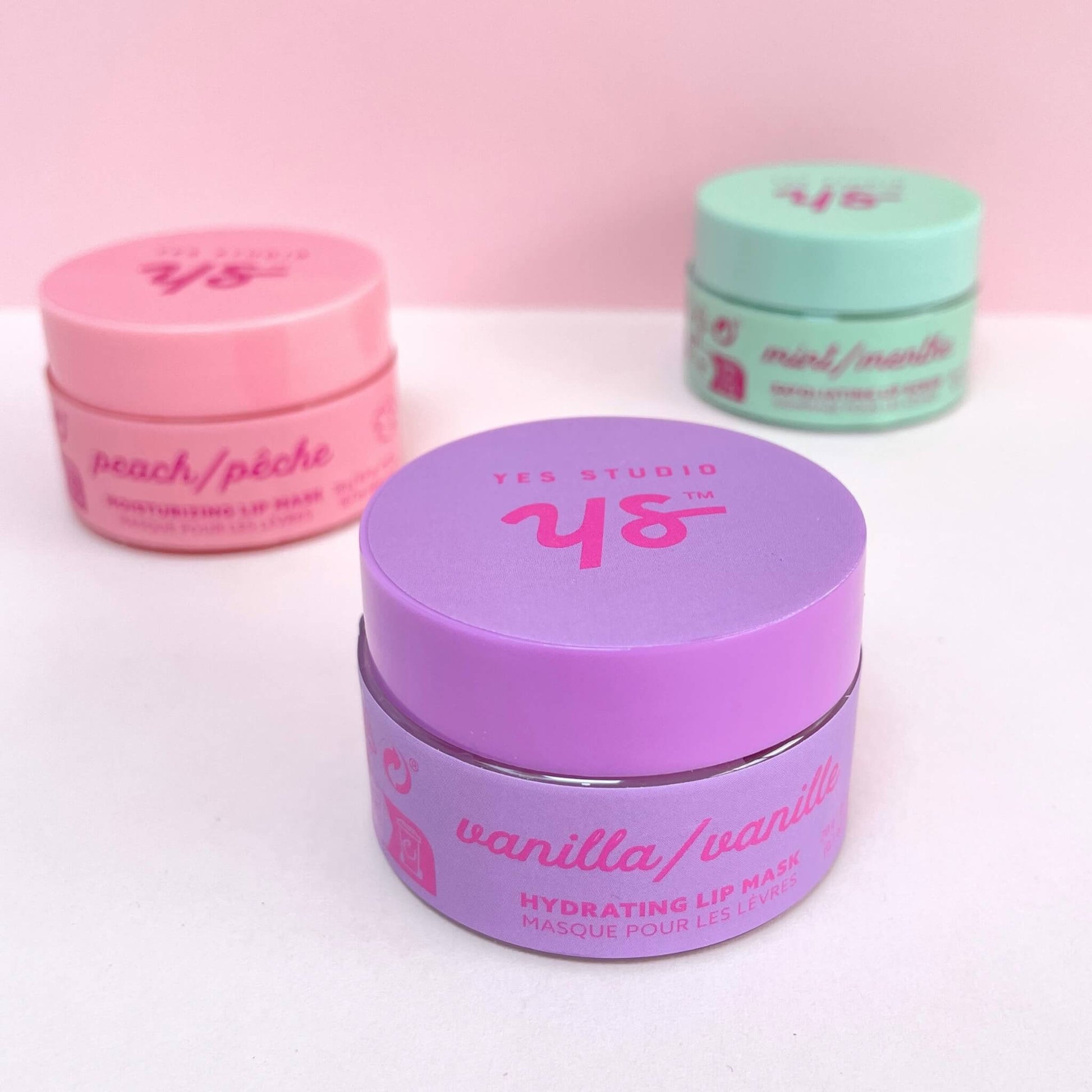 Pots of various lip masks and treatments
