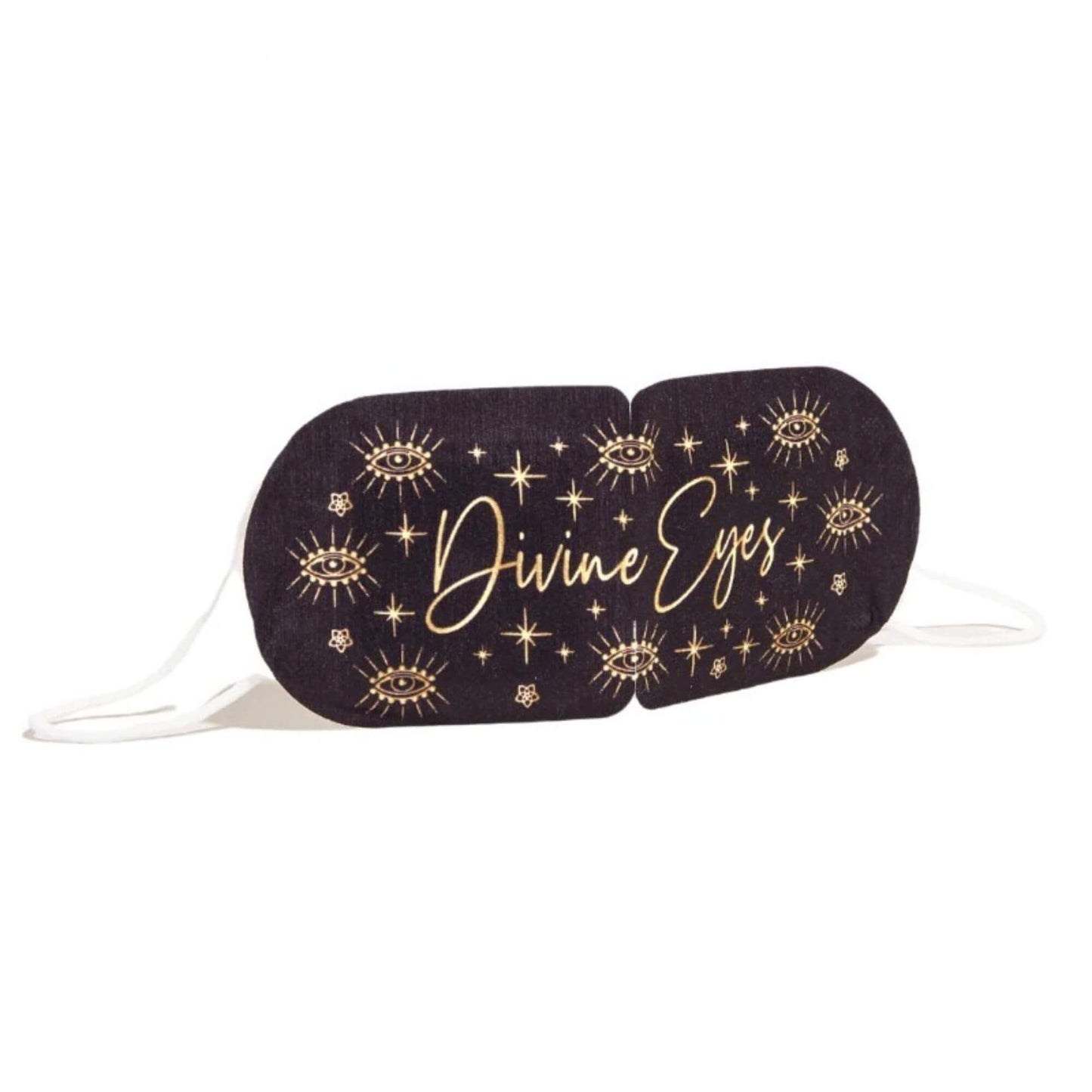 Lavender Scented Self-Heating Eye Mask with Divine Eyes design, a self-care gift and Build Your Own Gift Box add-on from Woodbury Blue