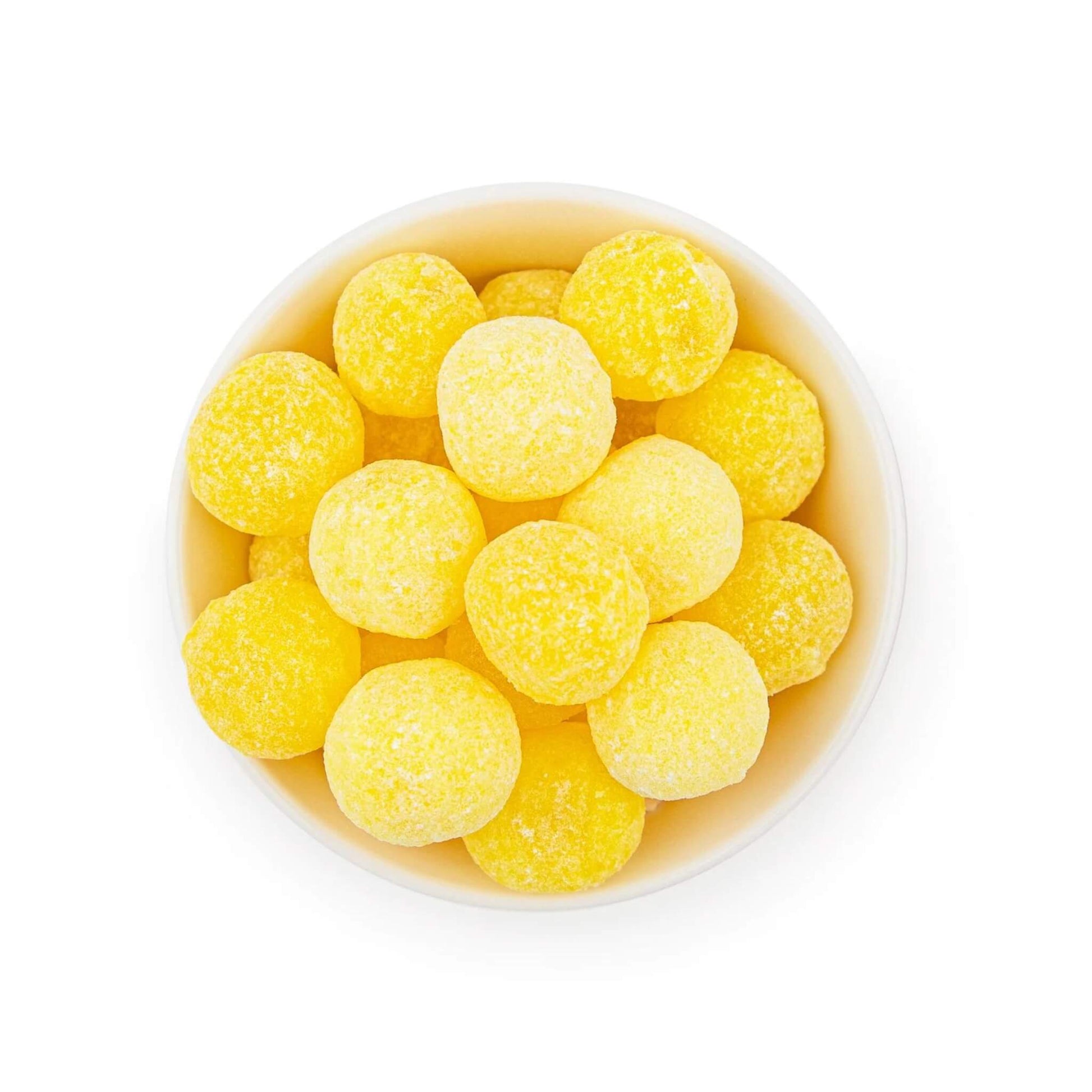 Lemon drizzle sweets in a bowl