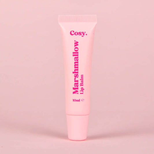 Cosy Cosmetics Marshmallow Lip Balm 10ml with a sweet vanilla marshmallow scent. Vegan lip balm made in the UK.
