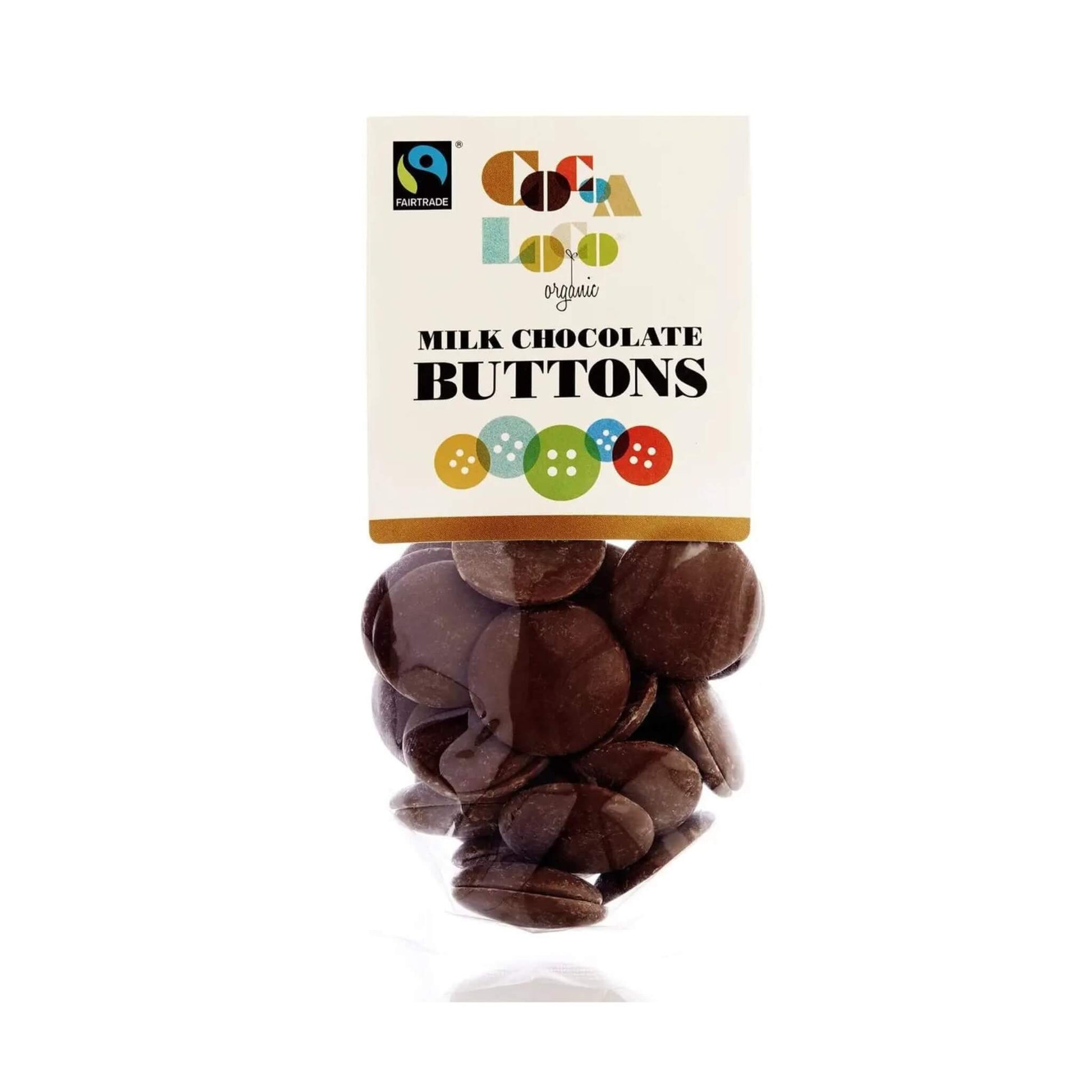 Organic milk chocolate buttons by Cocoa Loco