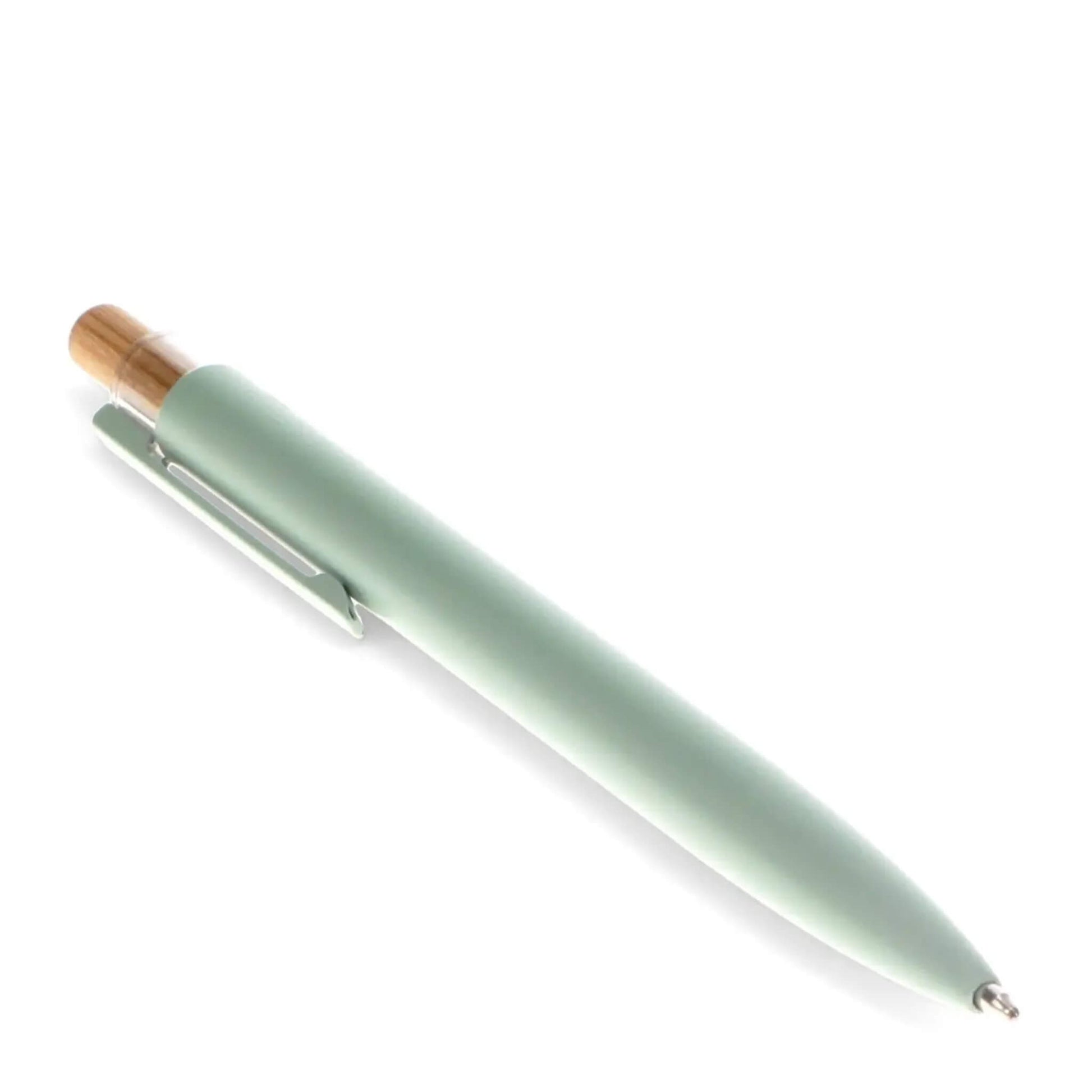 Recycled aluminium and natural bamboo pen in mint green