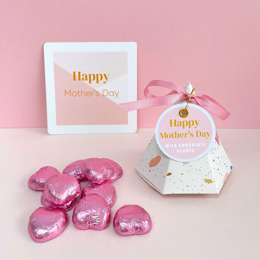 Mother's Day box of chocolates with handwritten notecard