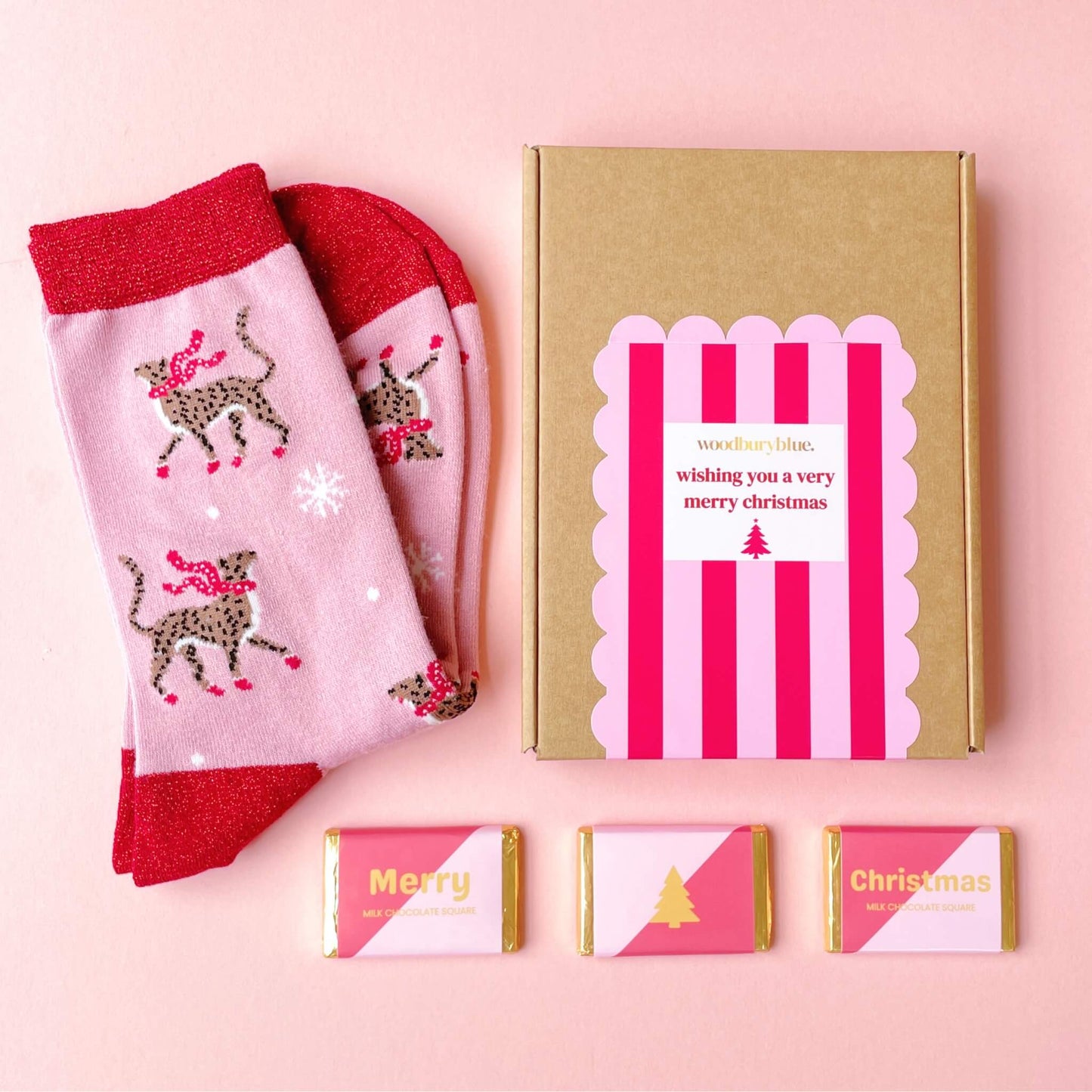 Socks and Chocs Letterbox Gift - Merry Christmas