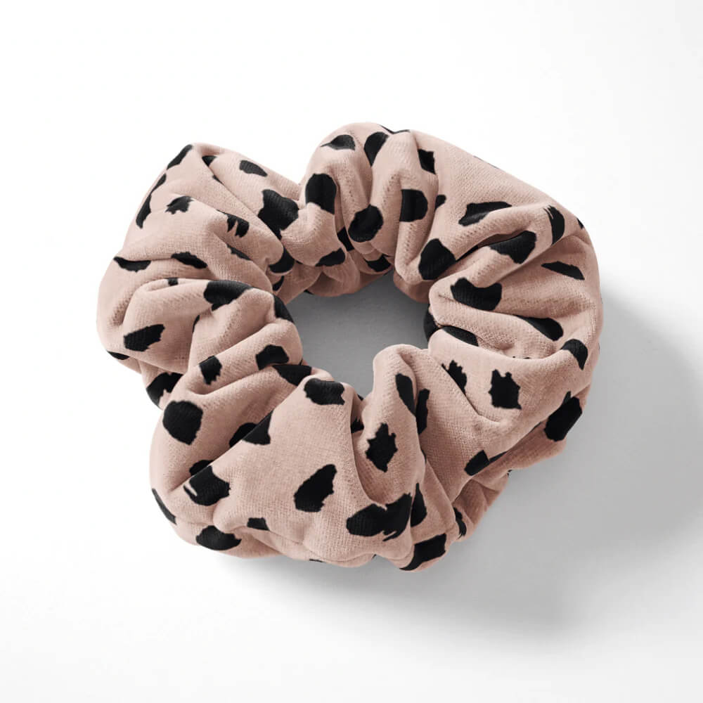 Tan spot hair scrunchie