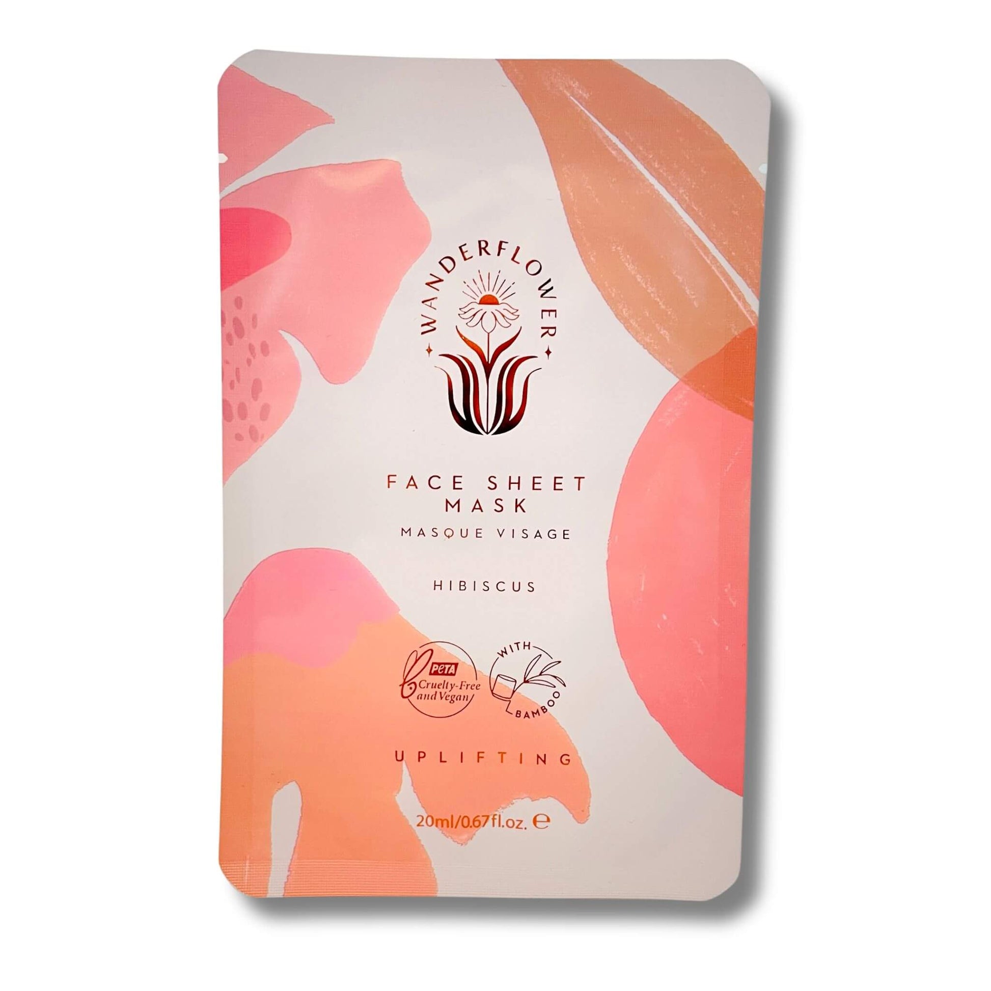 Uplifting hibiscus face sheet mask