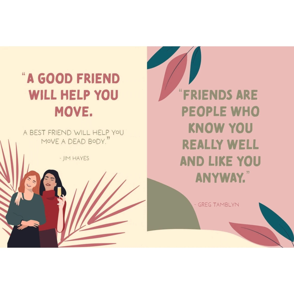 Why We’re Friends friendship quote book showing 96 illustrated pages