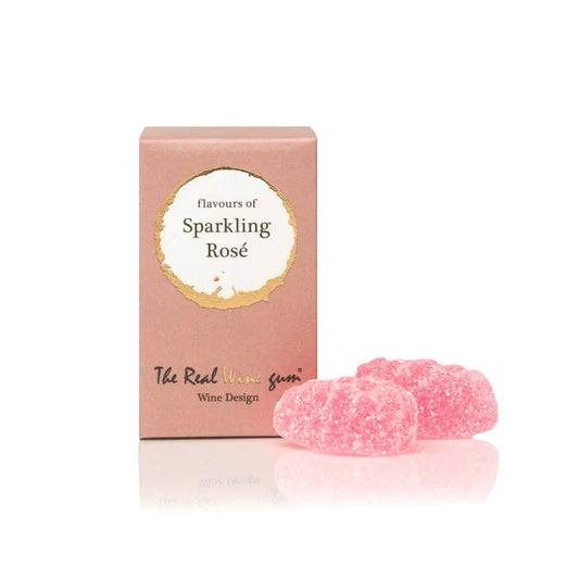 Mini box of sparkling rosé flavoured wine gums