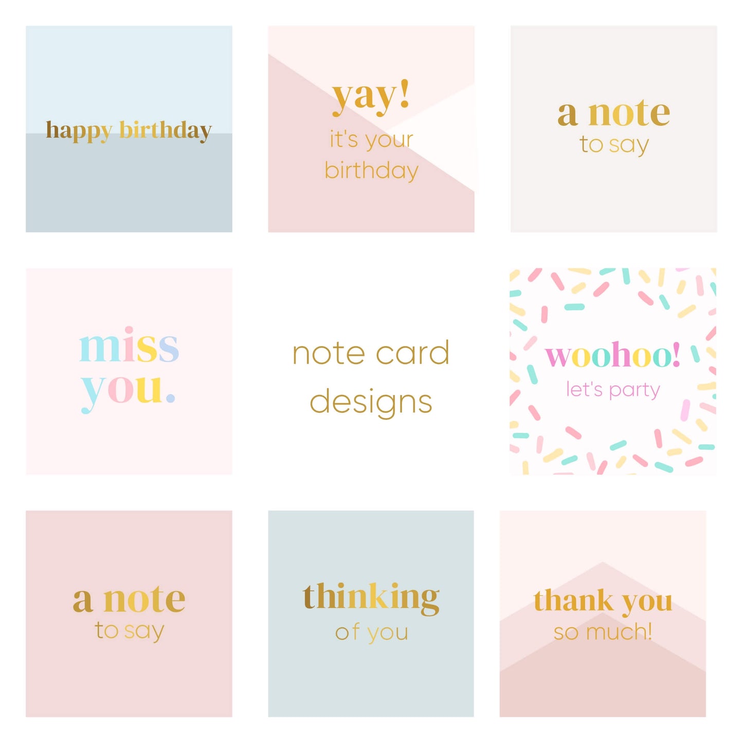 Notecard designs for your handwritten message