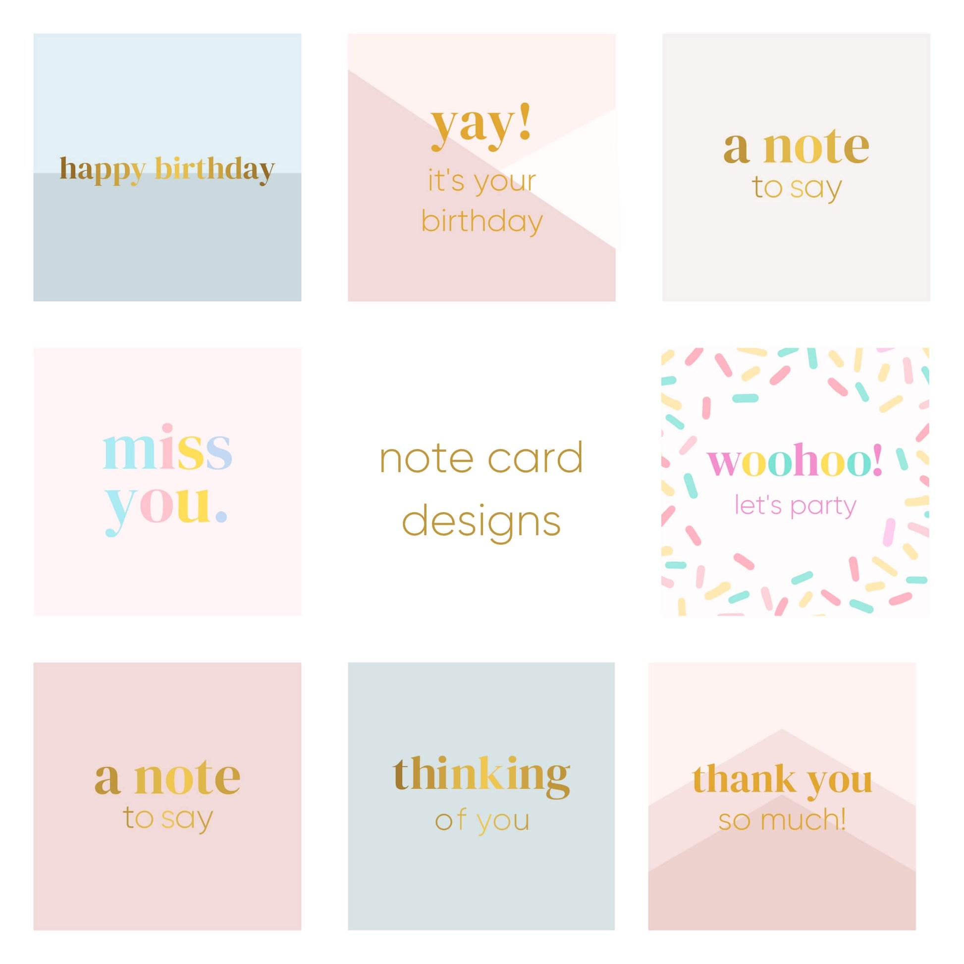 Notecard designs for your handwritten message